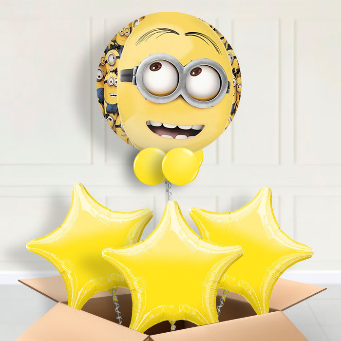 Minions Orbz Helium Balloon In a Box - Orbz Balloon with 3 Balloons | Party Save Smile