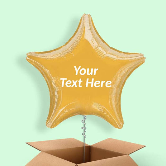 Gold Star Personalised Foil Balloons in a Box