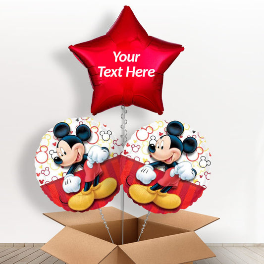 Mickey Mouse Personalised Balloons Delivered Inflated (3 Balloon Set)