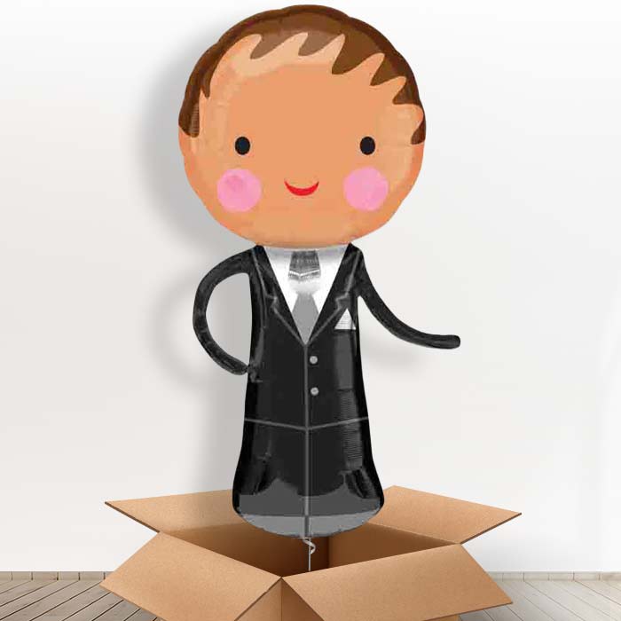 Handsome Groom Giant Shaped Helium Balloon in a Box Gift