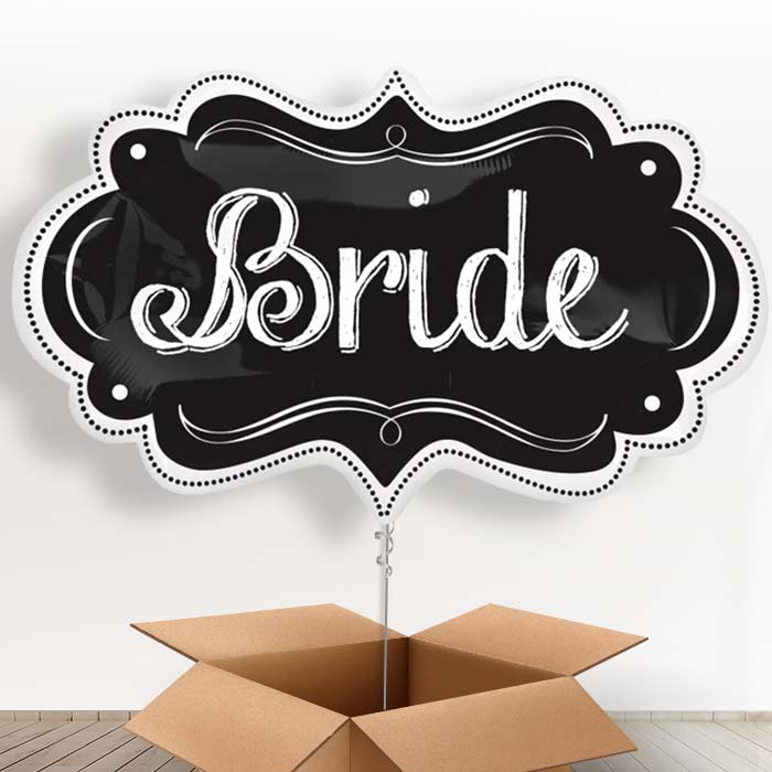 Bride Chalkboard Giant Shaped Helium Balloon in a Box Gift