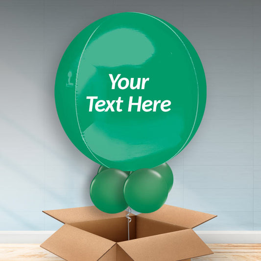 Personalised Dark Green Orbz Balloon in a Box