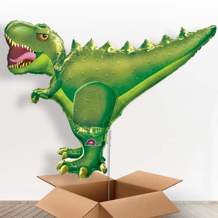 Green T-Rex Helium Balloon in a Box