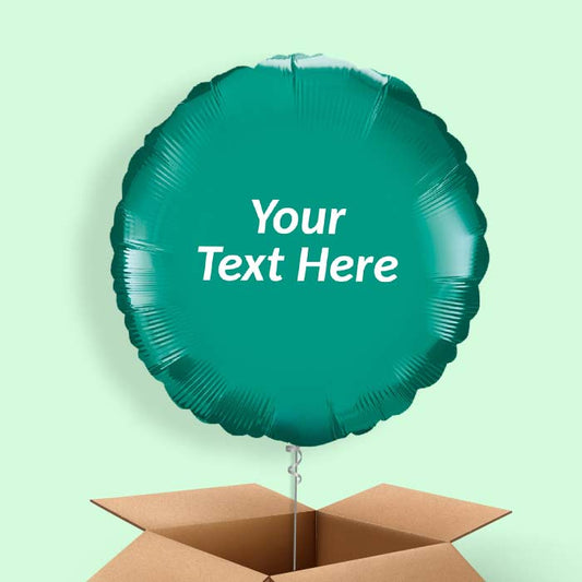 Personalised Teal Blue Circle Balloon in a Box