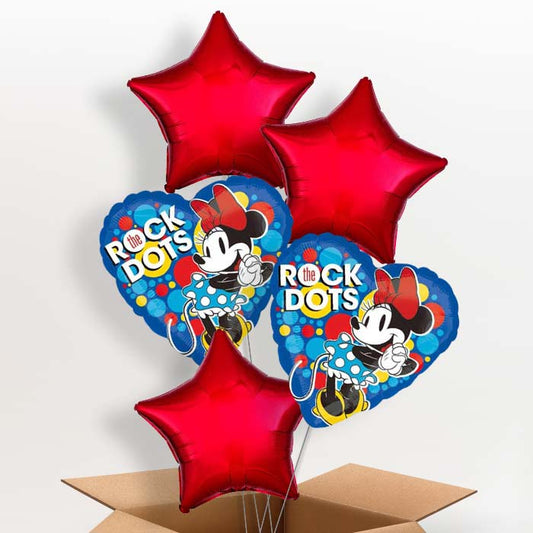 Helium Balloons Minnie Mouse Delivered in a Box - 5 Balloon | Party Save Smile