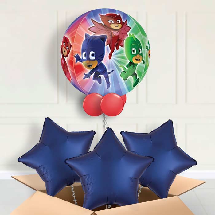 PJ Masks Orbz | Sphere Helium Balloon in a Box - Orbz Balloon with 3 Balloons | Party Save Smile
