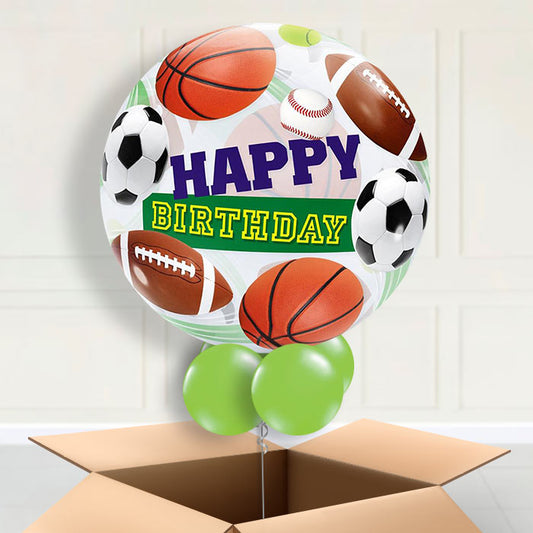 Sport Love Birthday Bubble Balloon in a Box - Bubble Balloon | Party Save Smile