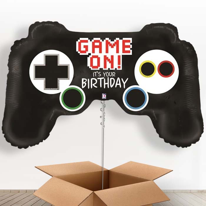 Gaming Controller Helium Balloon Delivered in a Box