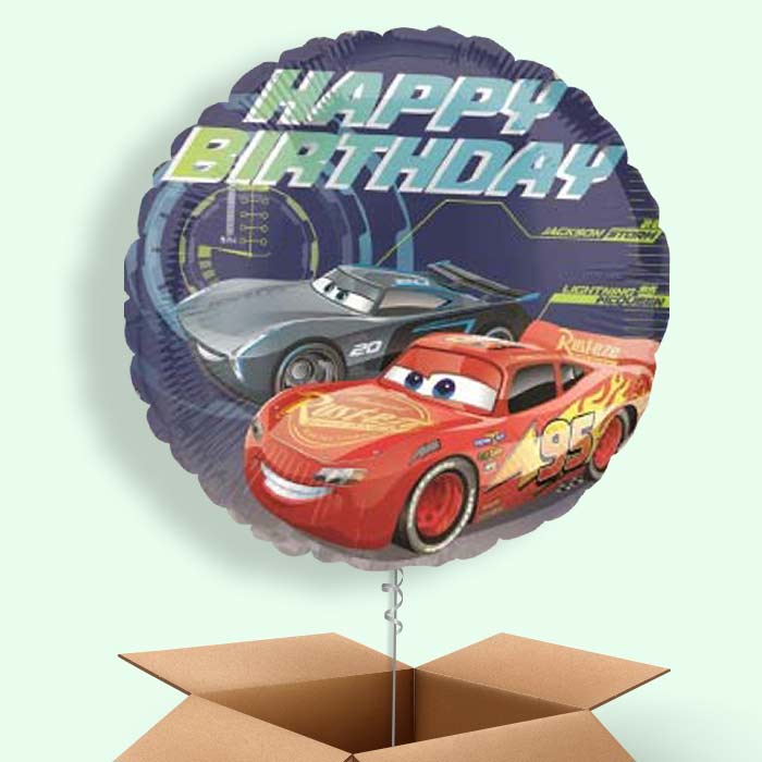 Disney Cars Birthday Helium Balloons in a Box Gift - 1 Balloon | Party Save Smile