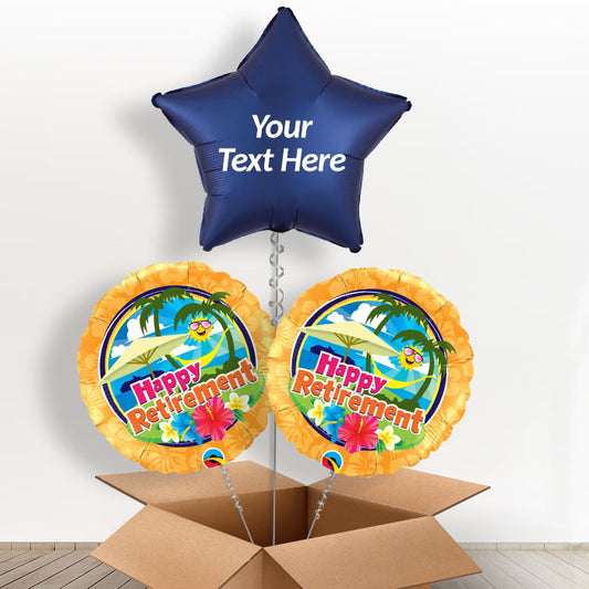 Tropical Personalised Retirement Balloons in a Box