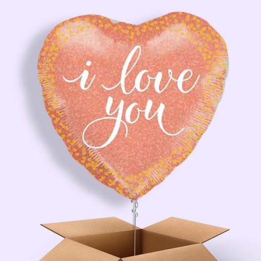 I Love You Balloons in a Box (Rose Gold)