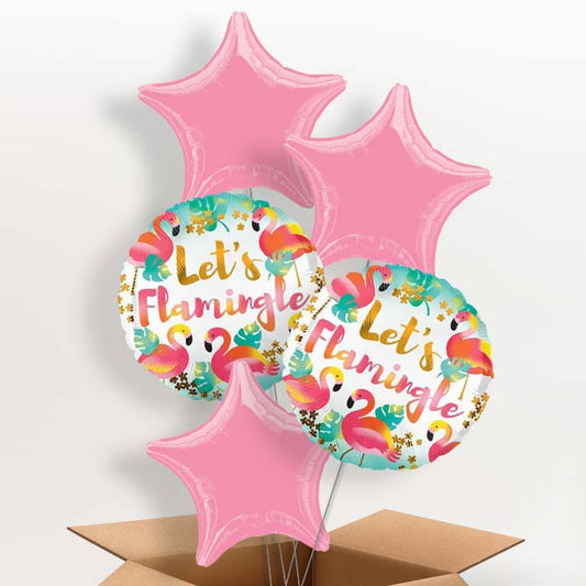 Flamingo Helium Balloon in a Box (Flamingle) - 5 Balloon | Party Save Smile