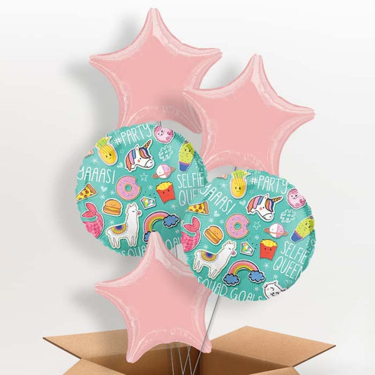 Selfie Social Media Helium Balloons in a Box - 5 Balloon | Party Save Smile