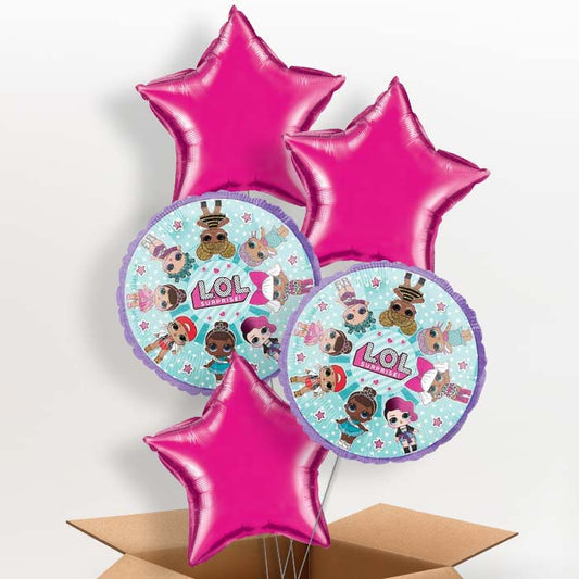 Lol Surprise Helium Balloons in a Box (Purple) - 5 Balloon | Party Save Smile