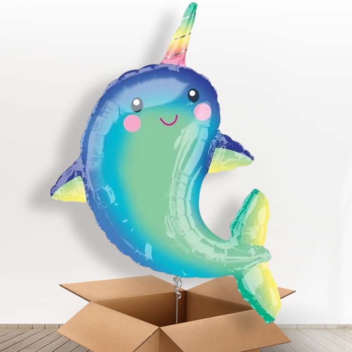 Giant Narwhal Helium Balloon in a Box