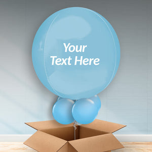 Personalised Pastel Blue Orbz Helium Balloon in a Box