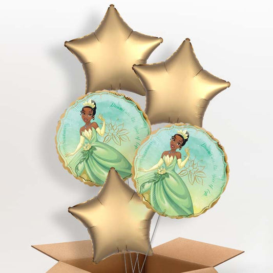 Princess Tiana Helium Balloons in a Box - 5 Balloon | Party Save Smile