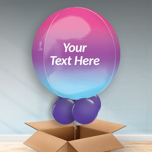 Personalised Orb Balloon - Purple and Blue Ombre