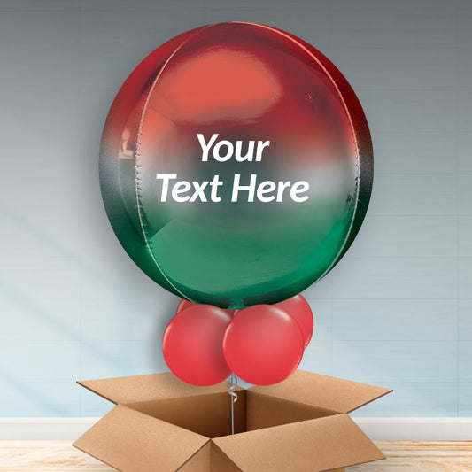 Red & Green Ombre Balloon in a Box Orbz