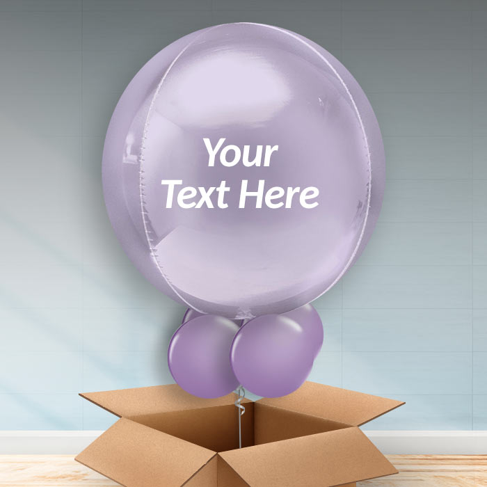 Personalised Pastel Lilac Orbz Helium Balloon in a Box - Orbz Balloon | Party Save Smile
