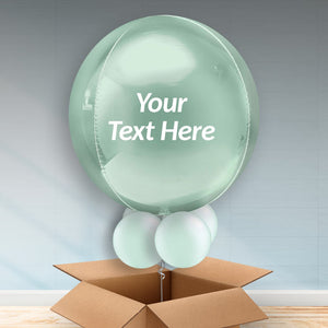 Personalised Mint Green Orbz Helium Balloon in a Box