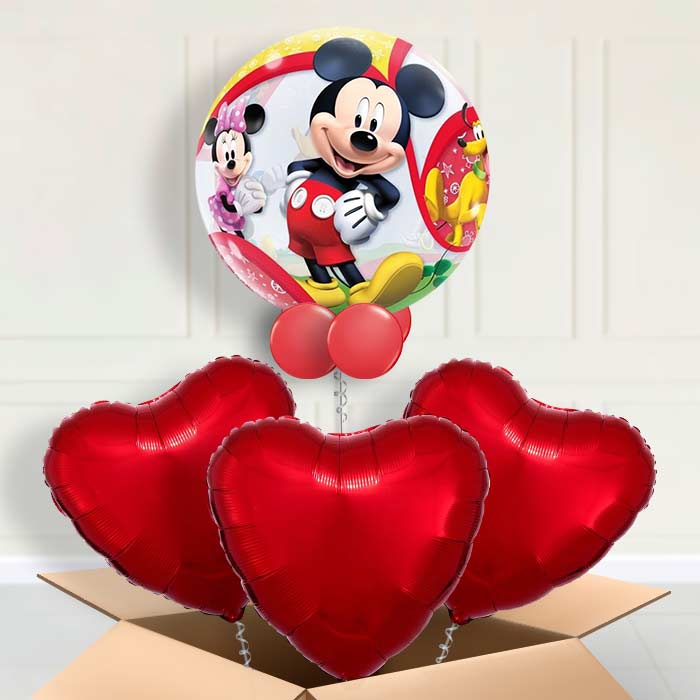 Mickey Mouse Bubble Balloon in a Box - Bubble Balloon with 3 Balloons | Party Save Smile