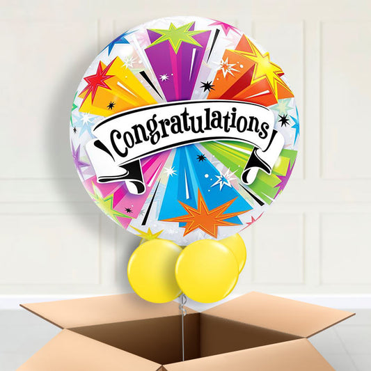 Congratulations Bubble Balloon in a Box - Bubble Balloon | Party Save Smile