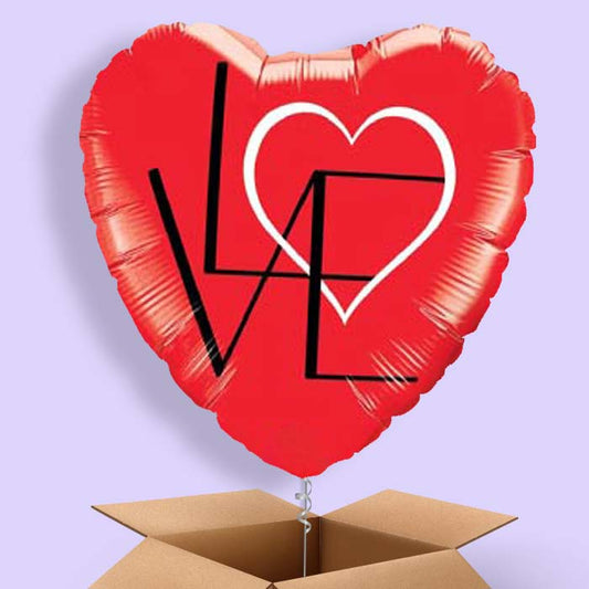 Red Heart Balloons in a Box (Abstract)