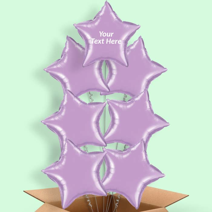 Personalised Lavender Star Helium Balloon in a Box - 7 Balloon | Party Save Smile