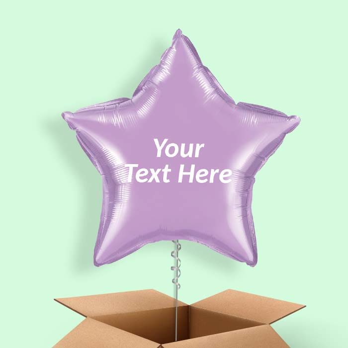 Personalised Lavender Star Helium Balloon in a Box - 1 Balloon | Party Save Smile