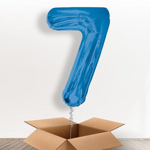 Blue Giant Number 7 Helium Balloon in a Box Gift