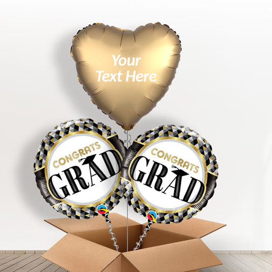 Graduate Personalised 3 Balloon Set Delivered Inflated - Balloon Trio | Party Save Smile