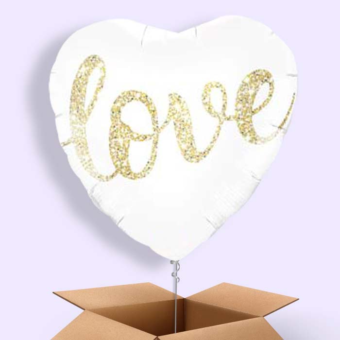 Glitter Heart Love Helium Balloon in a Box - 1 Balloon | Party Save Smile