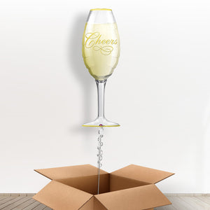 Champagne Glass Giant Shaped Helium Balloon in a Box Gift