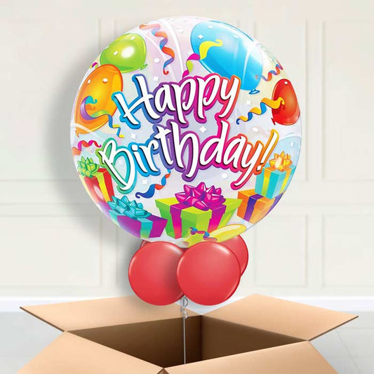 Happy Birthday Surprise Bubble Balloon in a Box - Bubble Balloon | Party Save Smile