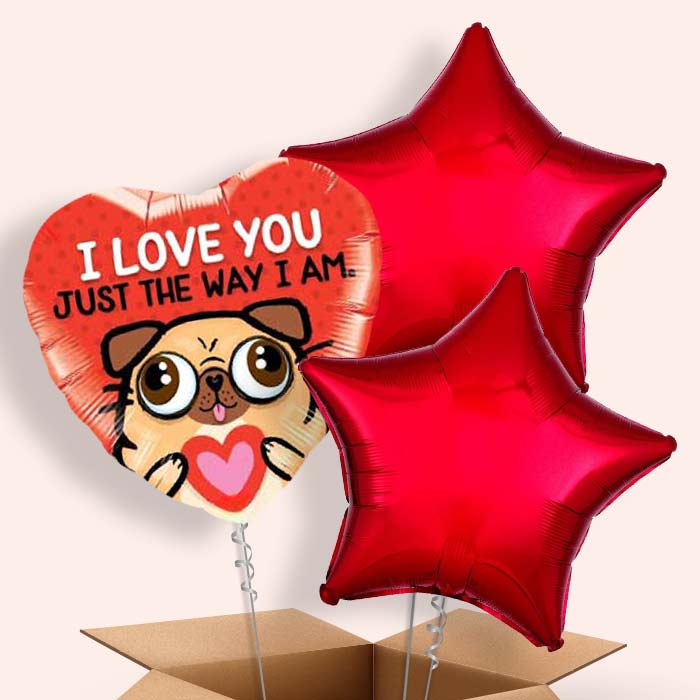 Pug Balloon in a Box (Love)