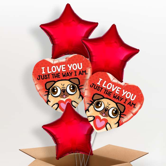 Pug Balloon in a Box (Love)