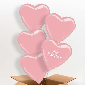 Pastel Pink Metallic Heart Helium Balloon in a Box