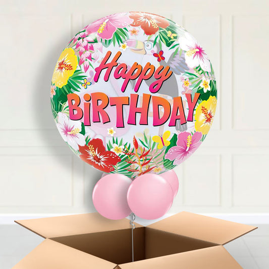 Tropical Birthday Bubble Balloon in a Box - Bubble Balloon | Party Save Smile