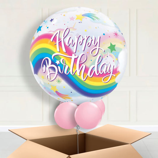 Unicorn Bubble Helium Balloon in a Box - Bubble Balloon | Party Save Smile