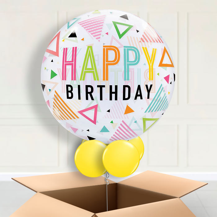 Triangles Birthday Bubble Balloon in a Box - Bubble Balloon | Party Save Smile