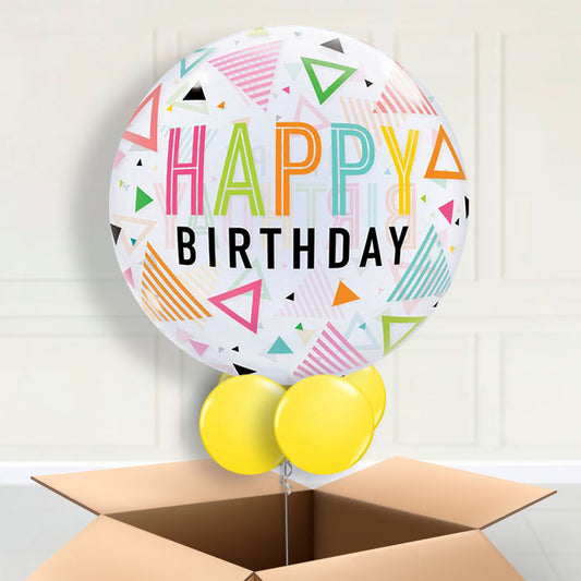 Triangles Birthday Bubble Balloon in a Box - Bubble Balloon | Party Save Smile
