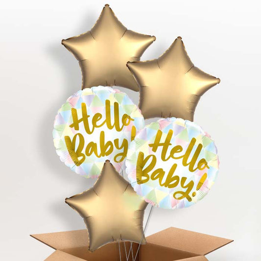 Hello Baby Helium Balloons Delivered Inflated - 5 Balloon | Party Save Smile