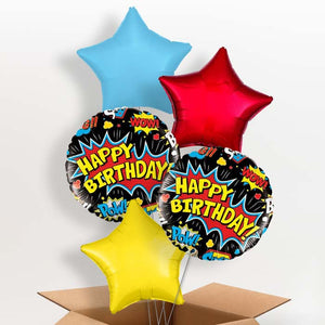 Superhero Helium Balloons in a Box (Black Pow)