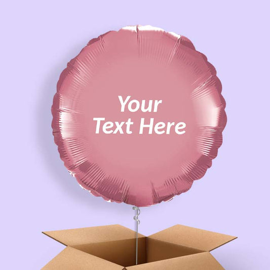 Personalised Chrome Mauve Circle Balloon in a Box