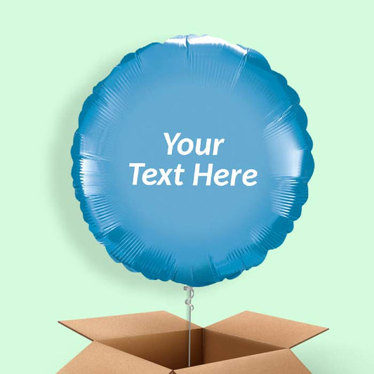 Personalised Blue Chrome Balloons in a Box