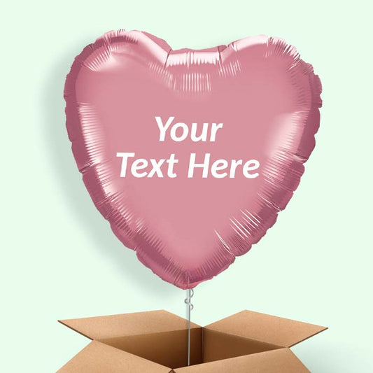 Personalised Chrome Mauve Heart Balloon in a Box