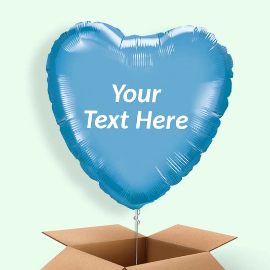 Personalised Heart Blue Chrome Balloons