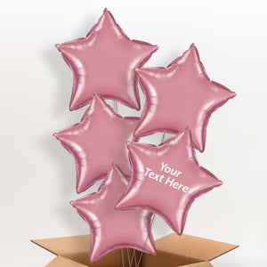 Personalised Chrome Mauve Star Helium Balloon
