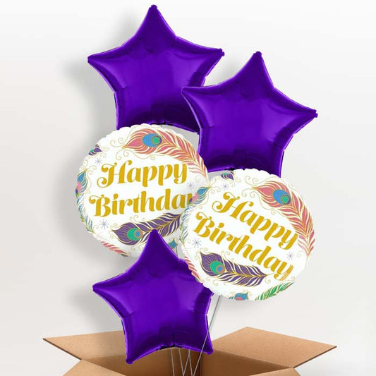 Peacock Feather Helium Balloon in a Box - 5 Balloon | Party Save Smile